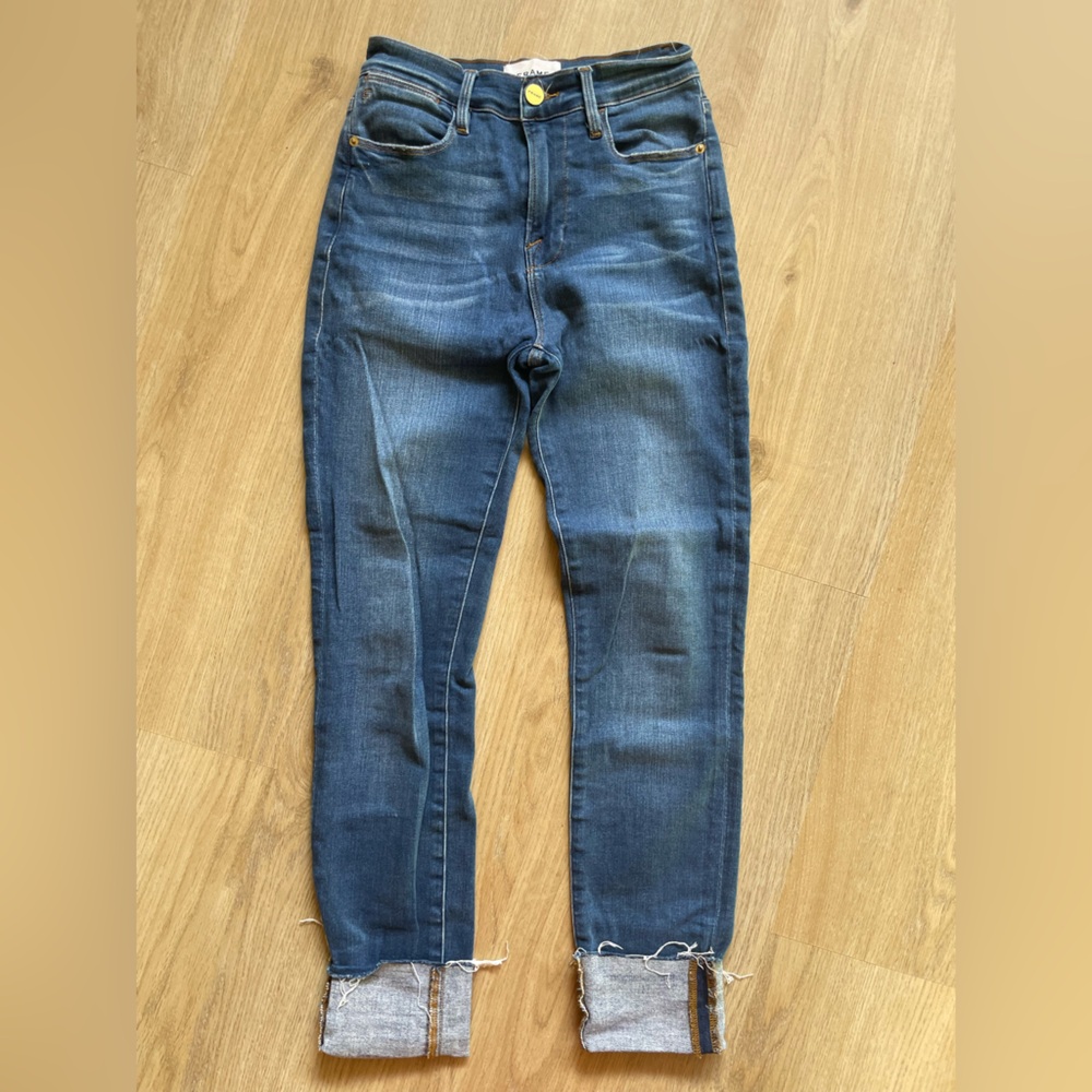 Frame Denim Women's ‘Le High Skinny’ Cropped Blue Jeans Size 25 - Picture 2 of 10